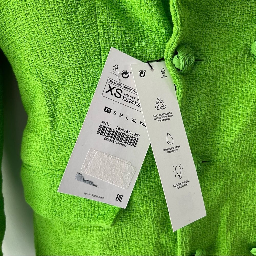 Zara Neon Green Double-Breasted Blazer Dress - Picture 12 of 12